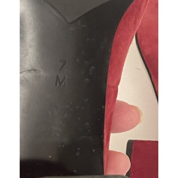 Vaneli Red Suede Leather Fabric Low Heel Career Pumps Slip On Shoes Size 8B - Picture 11 of 11